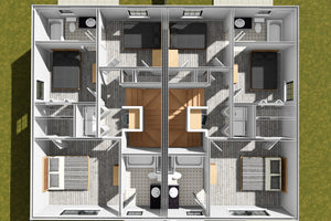 J7249-E Whispering Pines House 3D Second Floor