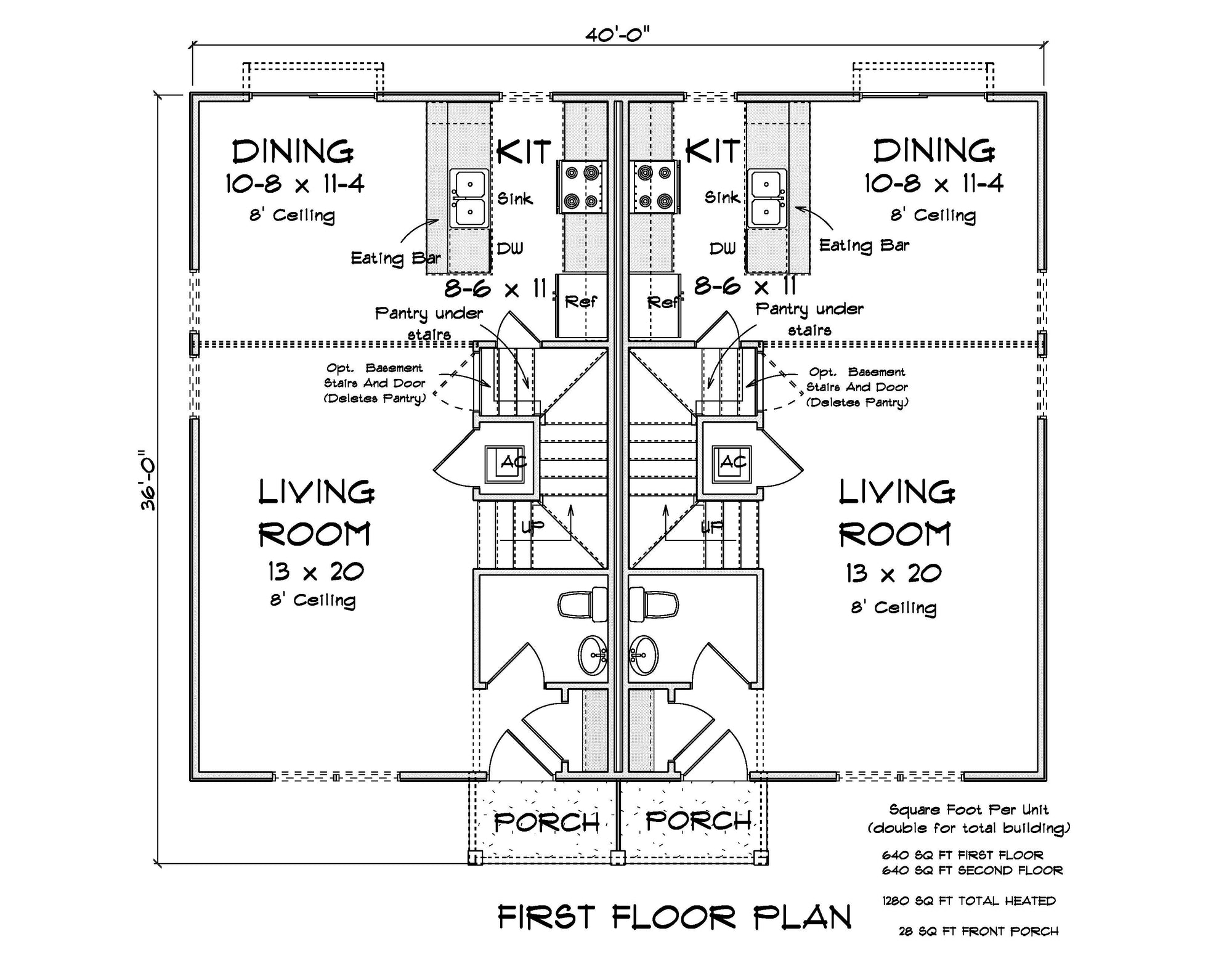 J7249-E House Plan Duplex