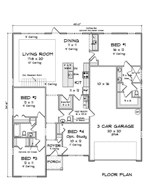 J7257-E Birchfield House First Floor Plan