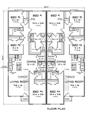 J7260-E Sunridge House First Floor Plan 8 Beds, 6 Baths  