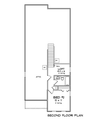 J7262-E Stonecrest House Second Floor Plan 2 Beds 2.5 Baths