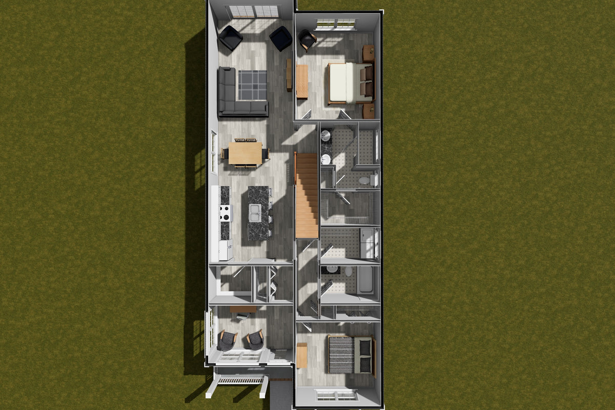 J7399-E 24591 House 3D First Floor 3 Beds 3 Baths