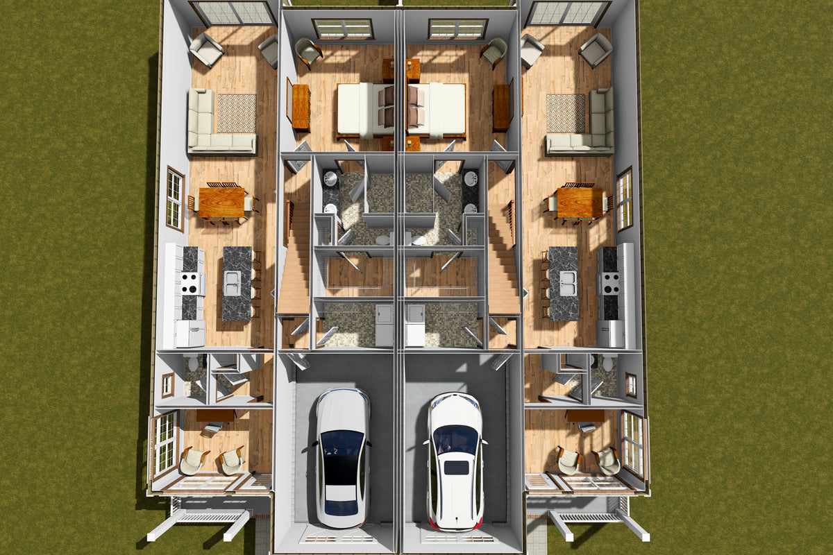 J7401-E 24593 House 3D First Floor 2 Beds 2.5 Baths