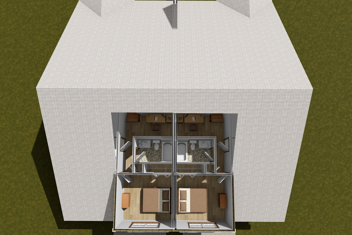 J7401-E 24593 House 3D Second Floor 2 Beds 2.5 Baths