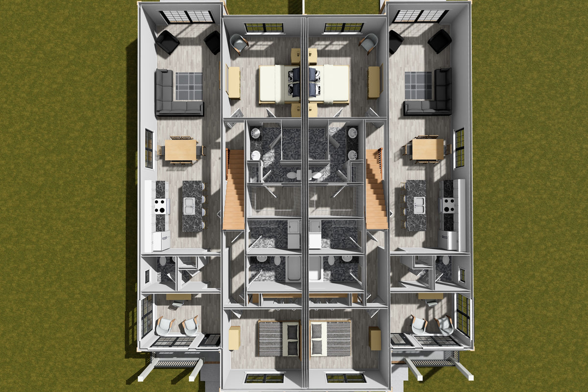 J7402-E 24594 House 3D First Floor 3 Beds 3.5 Baths