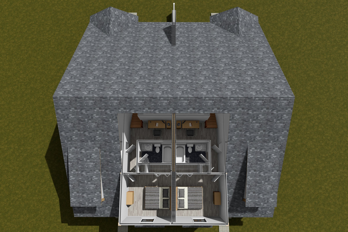 J7402-E 24594 House 3D Second Floor 3 Beds 3.5 Baths