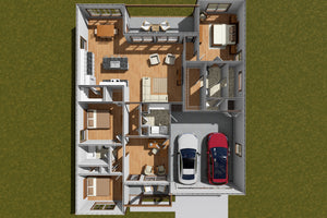 J7403-E 24595 House 3D First 
Floor 3 Beds 2 Baths