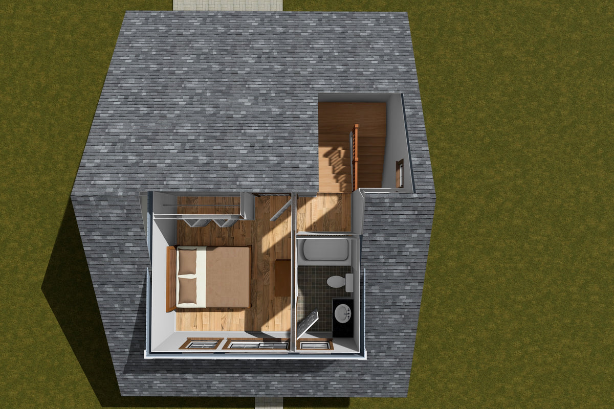 J7404-E 24596 House 3D Second Floor 2 Beds 2 Baths