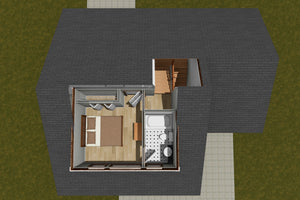 J7405-E 24597 House 3D Second Floor 2 Beds 2 Baths