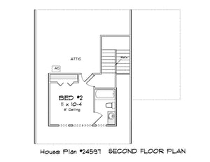 J7405-E 24597 House Second Floor Plan 2 Beds 2 Baths