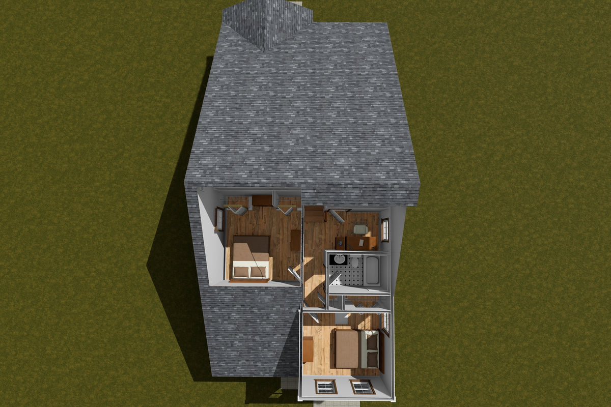 J7406-E 24598 House 3D Second Floor 3 Beds 2.5 Baths