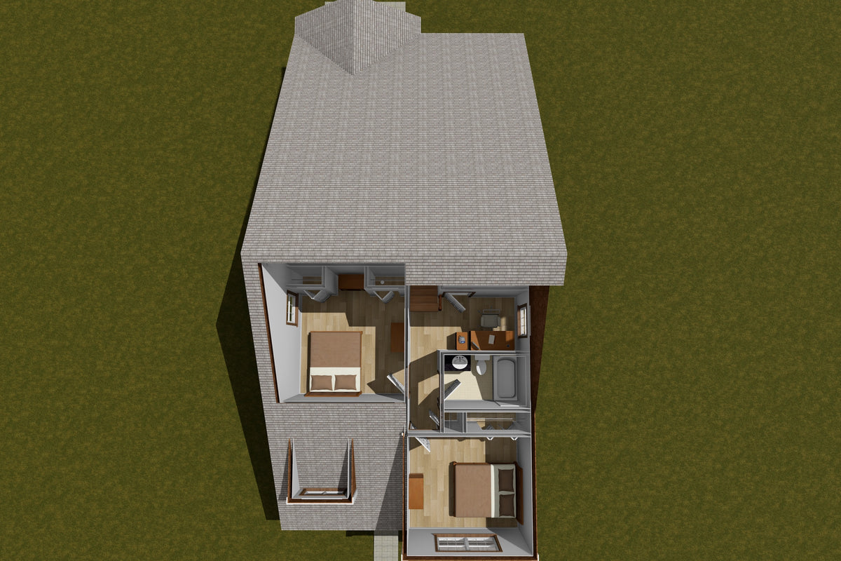 J7407-E 24599 House 3D Second Floor 4 Beds 3 Baths