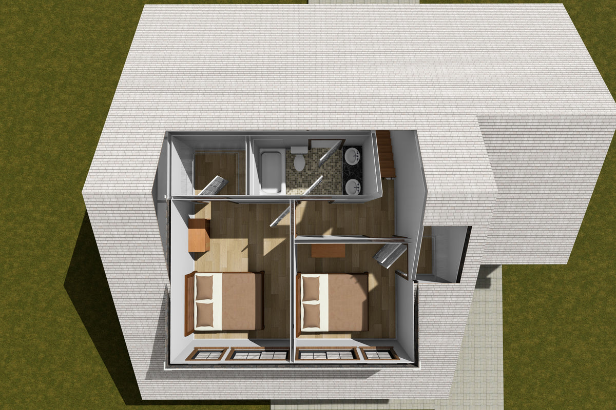 J7424-E 24604 House 3D Second Floor  3 Beds 2.5 Baths