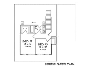 J7424-E 24604 House Second Floor Plan 3 Beds 2.5 Baths