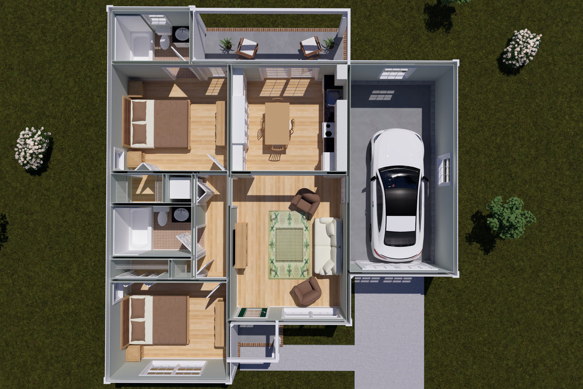 J7430-E 24610 House 3D First Floor 