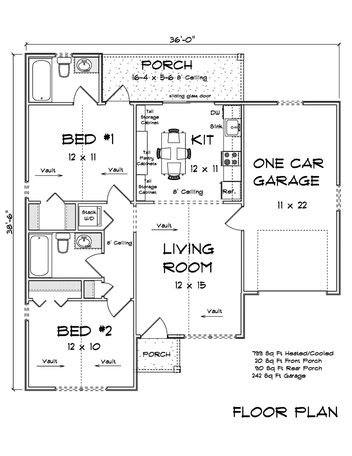J7430-E 24610 First Floor Plan 2 Beds 2 Baths