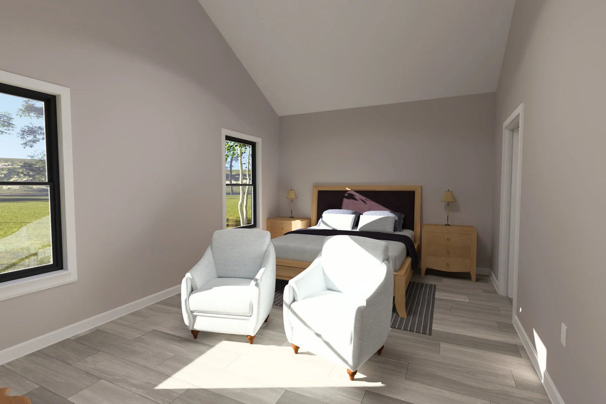J7541-E Cottage House Master Bedroom, 4 Bedrooms, 3.5 Bathrooms | Plan 24611