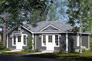 J7542-E Duplex House, 2 Bedrooms, 2 Bathrooms | Plan 24612 Exterior-2