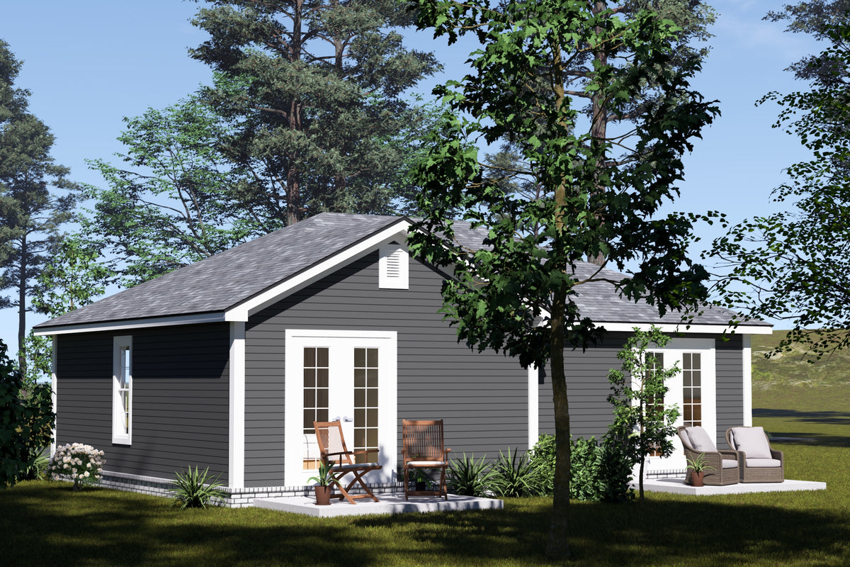 J7542-E Duplex House, 2 Bedrooms, 2 Bathrooms | Plan 24612 Exterior-3