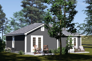 J7542-E Duplex House, 2 Bedrooms, 2 Bathrooms | Plan 24612 Exterior-3