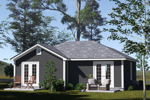 J7542-E Duplex House, 2 Bedrooms, 2 Bathrooms | Plan 24612 Exterior-4