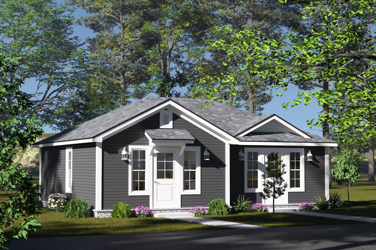 J7542-E Duplex House, 2 Bedrooms, 2 Bathrooms | Plan 24612 Exterior-5