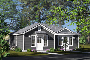 J7542-E Duplex House, 2 Bedrooms, 2 Bathrooms | Plan 24612 Exterior-5