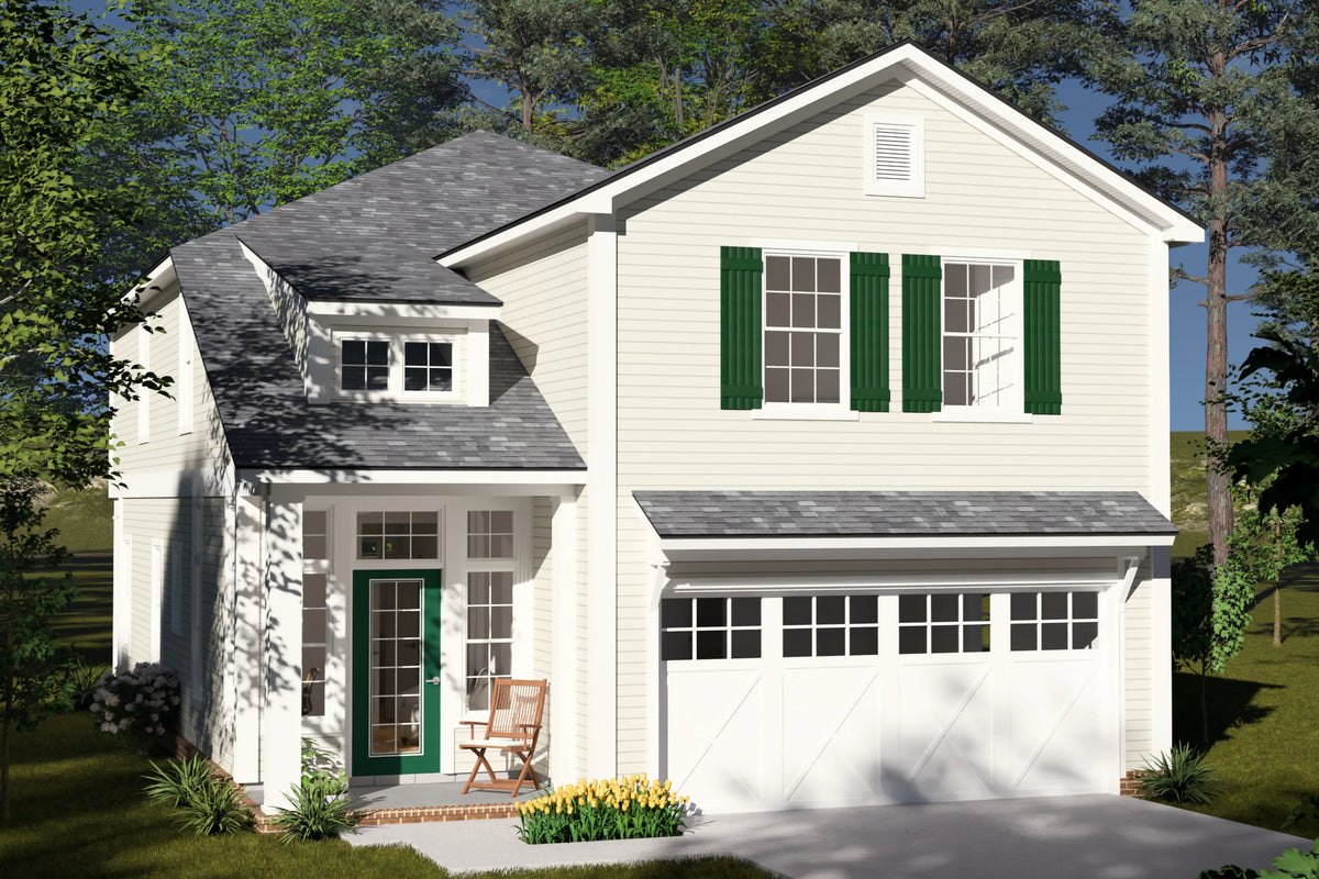 J7556-E Cottage House, 4 Bedrooms, 2.5 Bathrooms | Plan 24613 Exterior-1