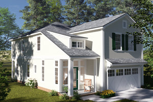 J7556-E Cottage House, 4 Bedrooms, 2.5 Bathrooms | Plan 24613 Exterior-3