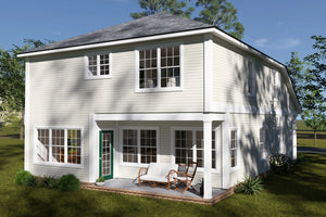 J7556-E Cottage House, 4 Bedrooms, 2.5 Bathrooms | Plan 24613 Exterior-4