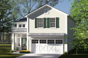 J7556-E Cottage House, 4 Bedrooms, 2.5 Bathrooms | Plan 24613 Exterior-6