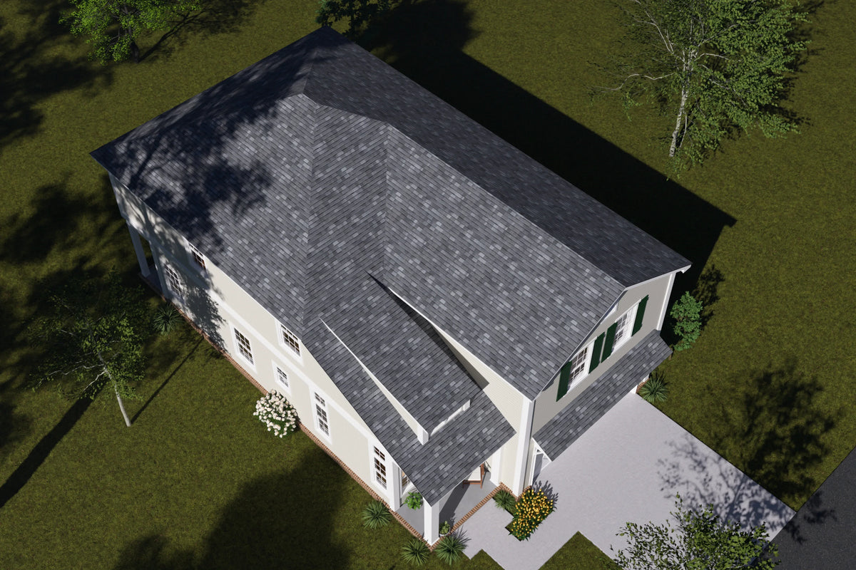 J7556-E Cottage House, 4 Bedrooms, 2.5 Bathrooms | Plan 24613 Exterior-7