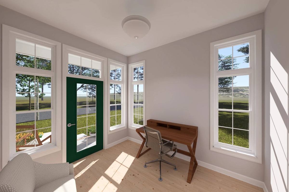 J7556-E Cottage House Study, 4 Bedrooms, 2.5 Bathrooms | Plan 24613 