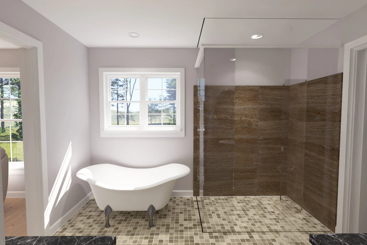 J7556-E Cottage House Master Bathroom, 4 Bedrooms, 2.5 Bathrooms | Plan 24613 