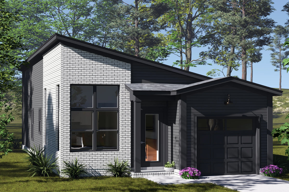 J7557-E Modern House, 3 Bedrooms, 2 Bathrooms | Plan 24614 Exterior-1