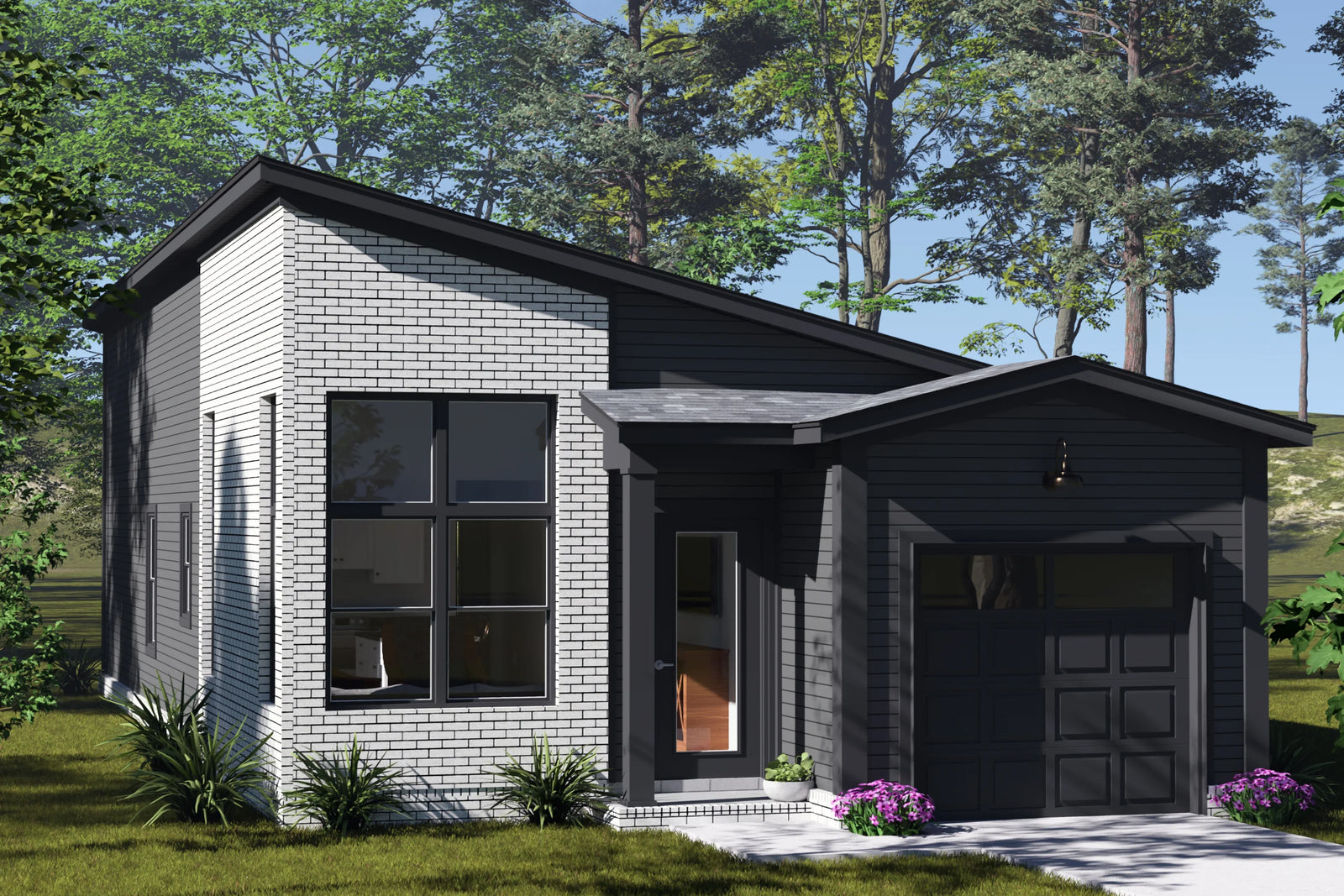 J7557-E Modern House, 3 Bedrooms, 2 Bathrooms | Plan 24614 Exterior-1