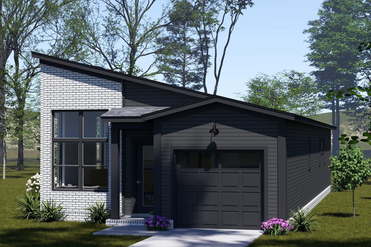 J7557-E Modern House, 3 Bedrooms, 2 Bathrooms | Plan 24614 Exterior-2