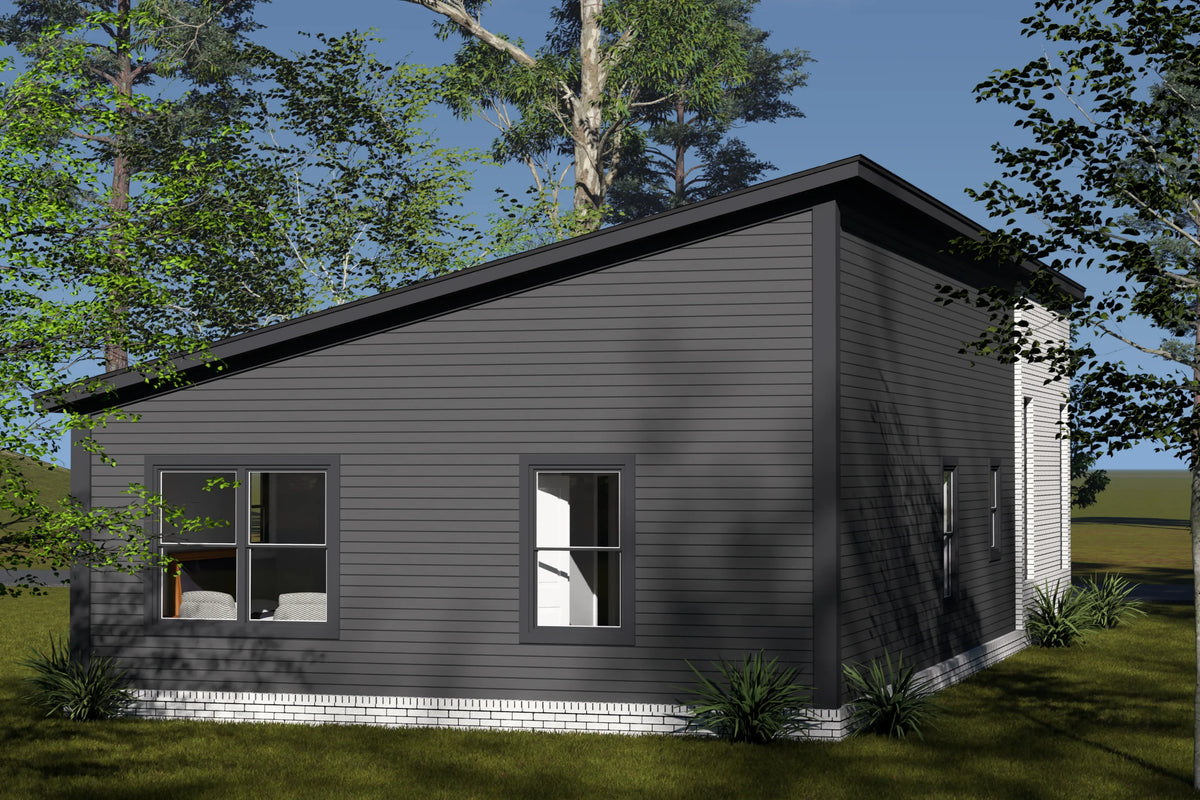 J7557-E Modern House, 3 Bedrooms, 2 Bathrooms | Plan 24614 Exterior-4