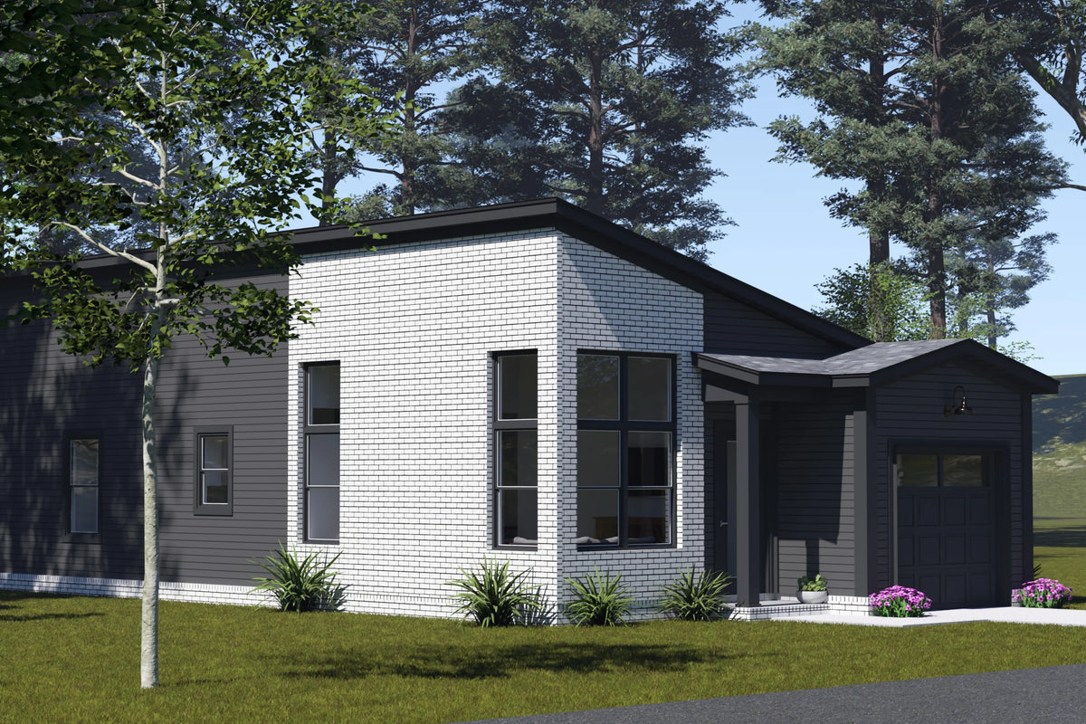 J7557-E Modern House, 3 Bedrooms, 2 Bathrooms | Plan 24614 Exterior-5