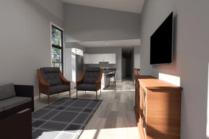 J7557-E Modern House Interior, 3 Bedrooms, 2 Bathrooms | Plan 24614 