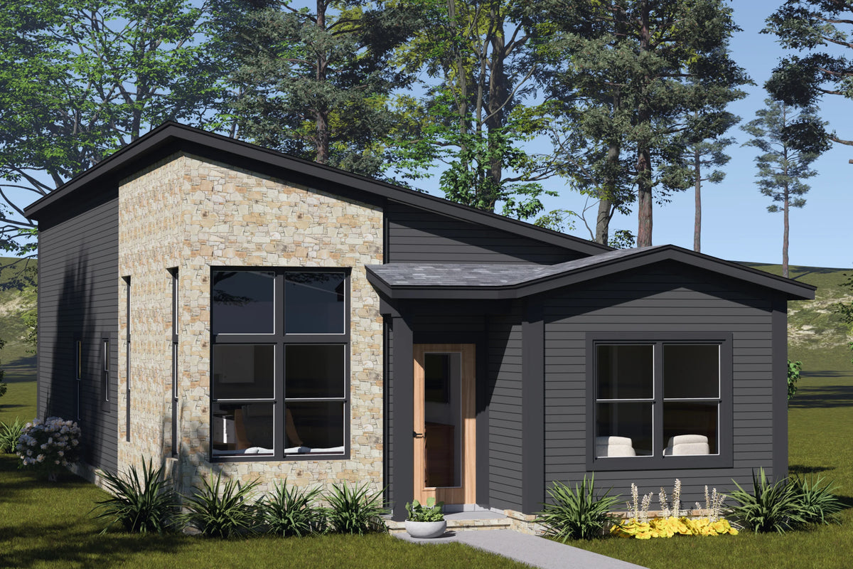 J7558-E Modern House, 4 Bedrooms, 3 Bathrooms | Plan 24615 Exterior-2