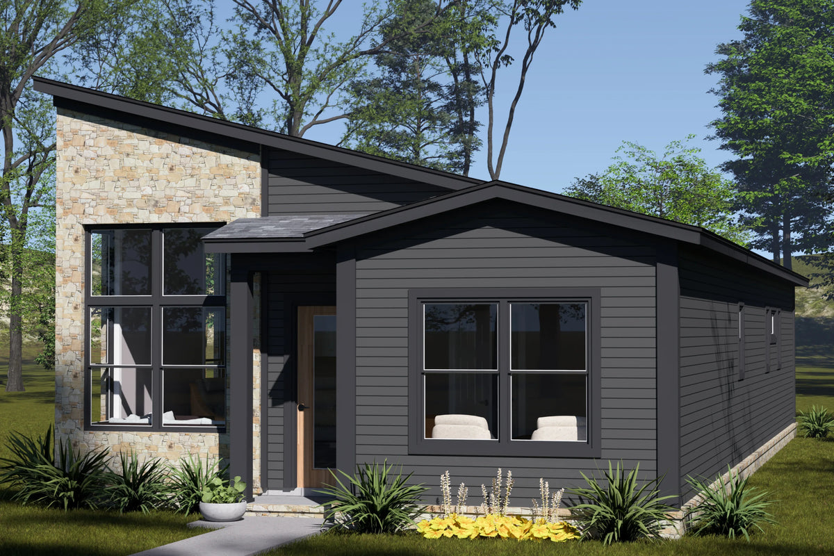J7558-E Modern House, 4 Bedrooms, 3 Bathrooms | Plan 24615 Exterior-3