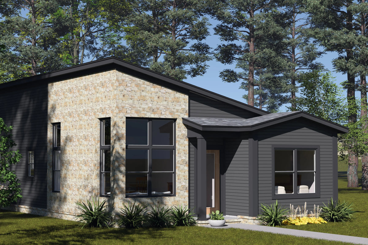 J7558-E Modern House, 4 Bedrooms, 3 Bathrooms | Plan 24615 Exterior-6