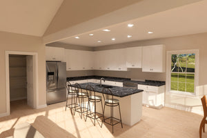 J7559-E Cottage House Kitchen, 4 Bedrooms, 3.5 Bathrooms | Plan 24616