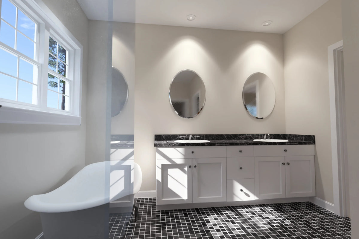 J7559-E Cottage House Master Bathroom, 4 Bedrooms, 3.5 Bathrooms | Plan 24616