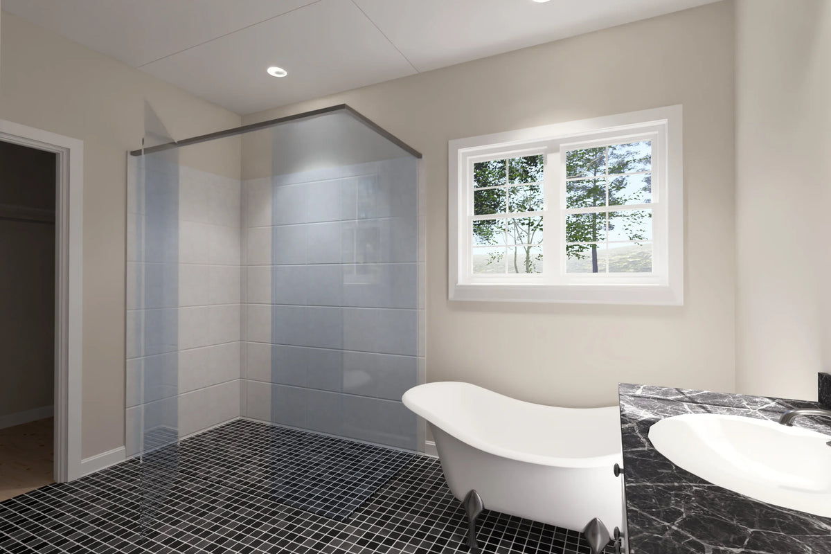 J7559-E Cottage House Master Bathroom, 4 Bedrooms, 3.5 Bathrooms | Plan 24616