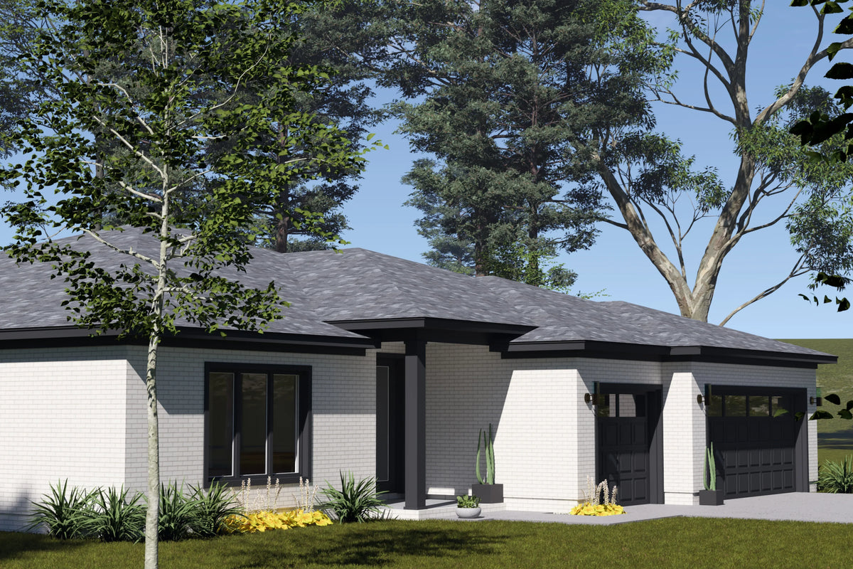 J7560-E Modern House, 4 Bedrooms, 3.5 Bathrooms | Plan 24617 Exterior-4