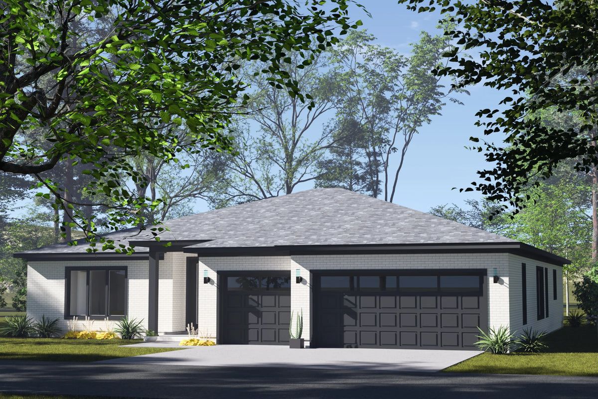 J7560-E Modern House, 4 Bedrooms, 3.5 Bathrooms | Plan 24617 Exterior-5