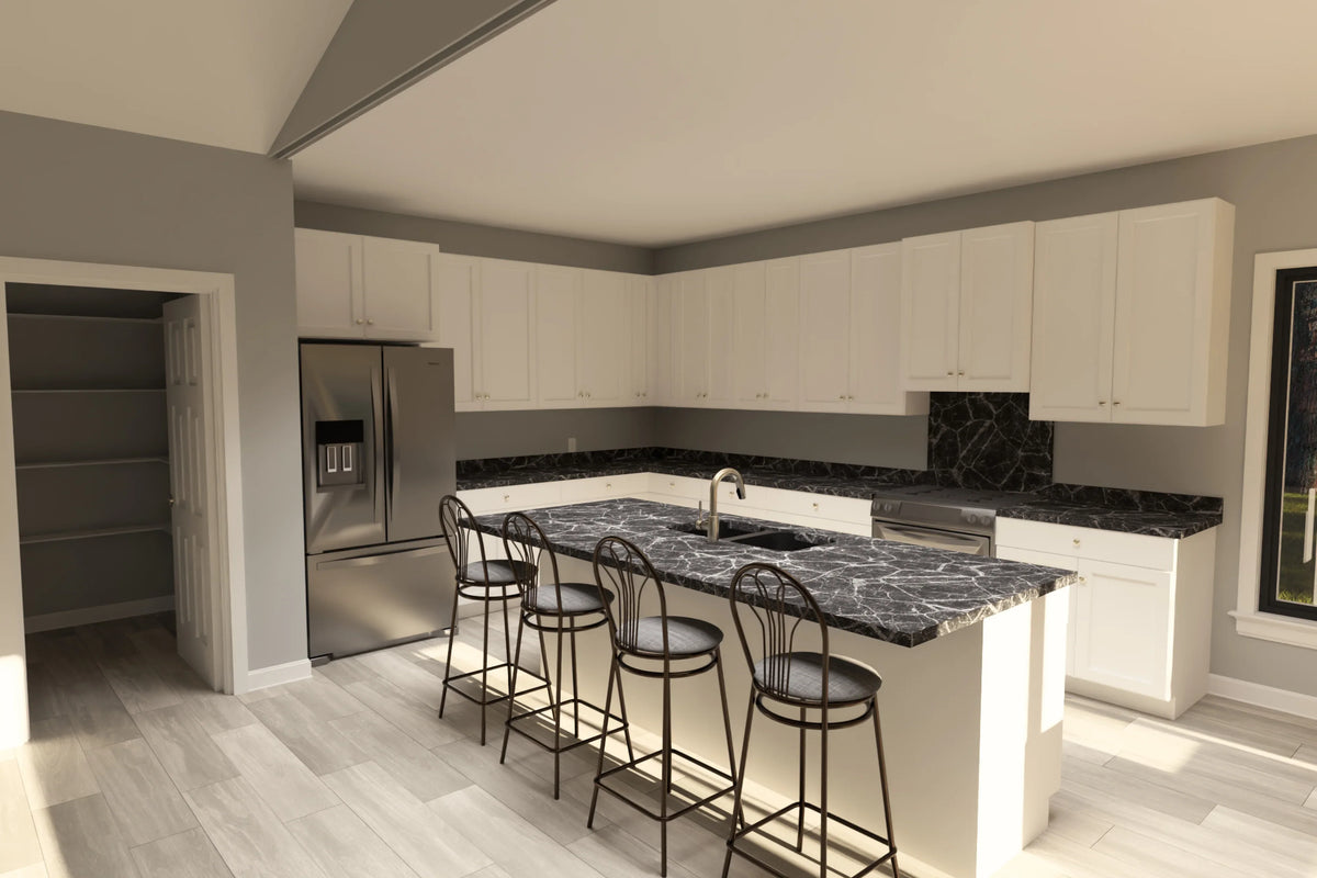 J7560-E Modern House Kitchen, 4 Bedrooms, 3.5 Bathrooms | Plan 24617 