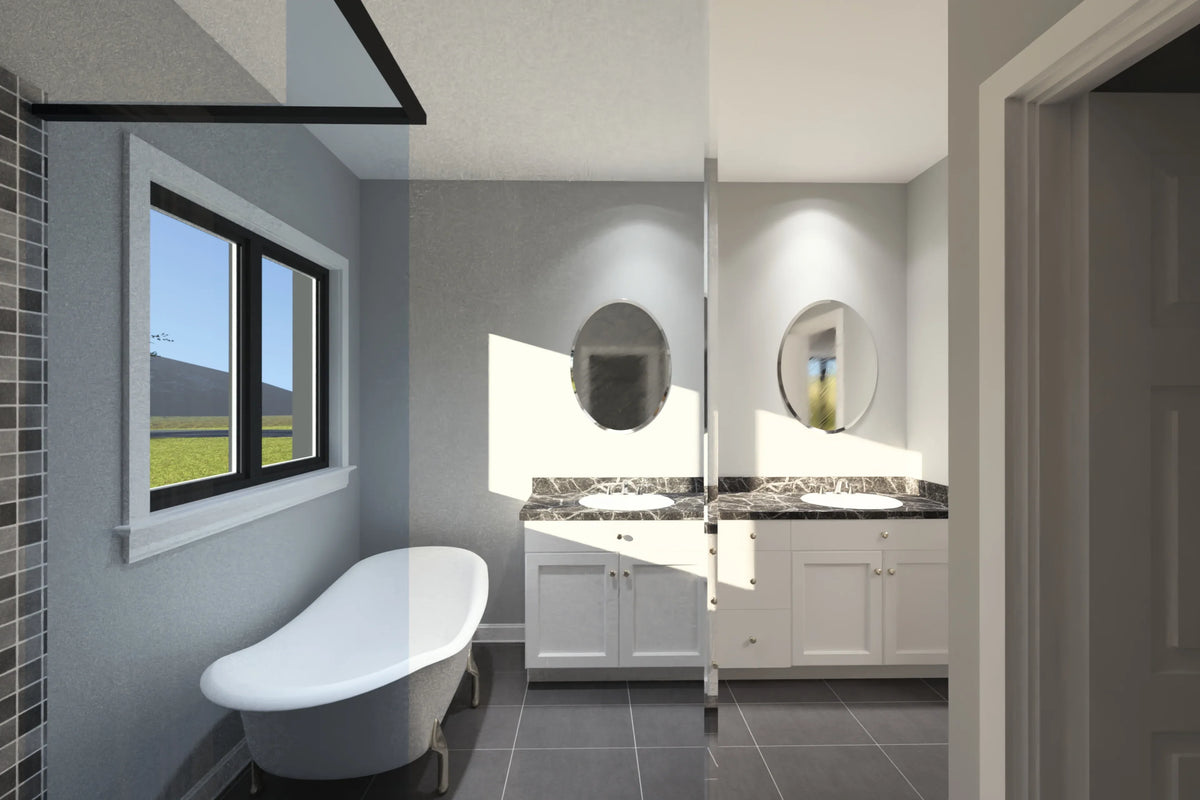 J7560-E Modern House Master Bathroom, 4 Bedrooms, 3.5 Bathrooms | Plan 24617 